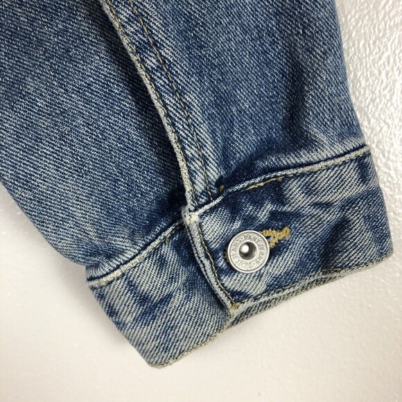 Vintage DKNY Denim Trucker Jacket Womens Small Oversized 90s Grunge Layering USA - Picture 8 of 12